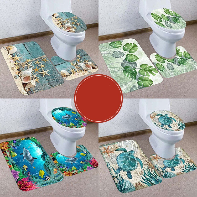 European Style Toilet Three-piece Bathroom Non-slip Mat