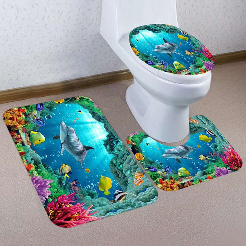 European Style Toilet Three-piece Bathroom Non-slip Mat