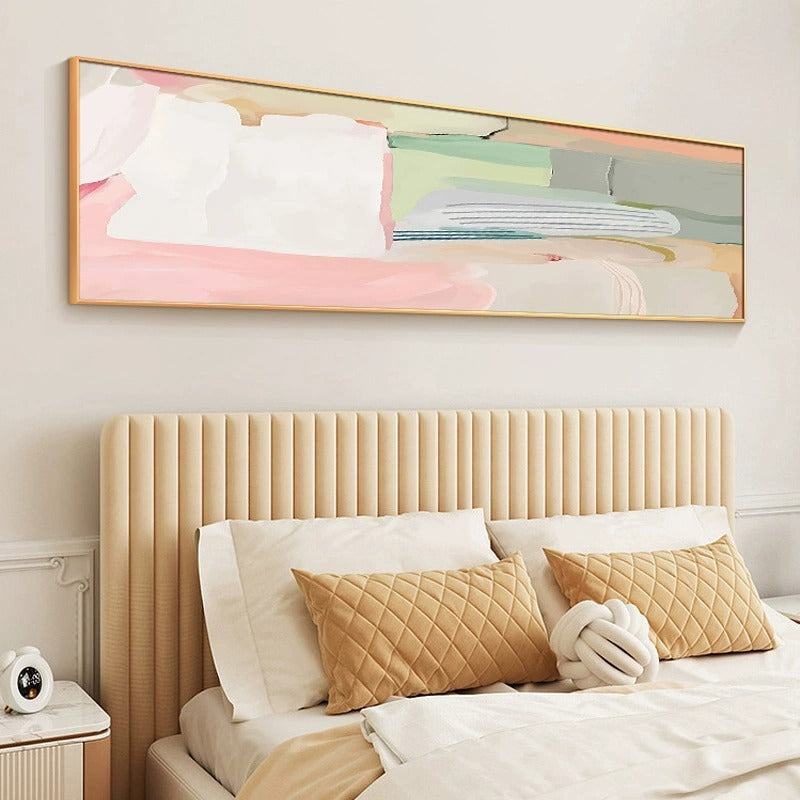 Pink Bedroom Bedside Decoration Abstract Minimalist Master Bedroom Hanging Painting