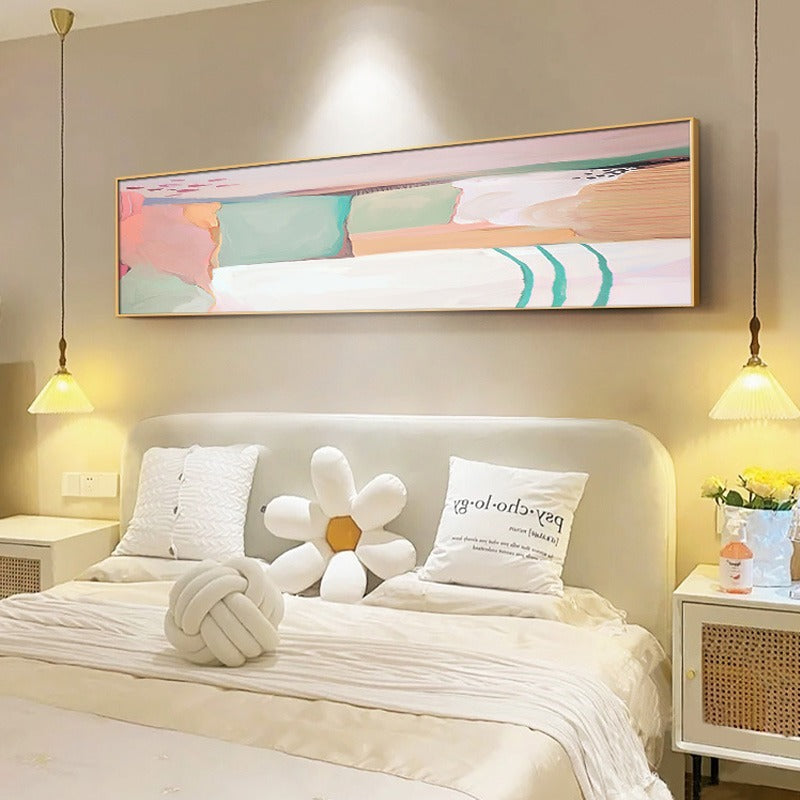 Pink Bedroom Bedside Decoration Abstract Minimalist Master Bedroom Hanging Painting